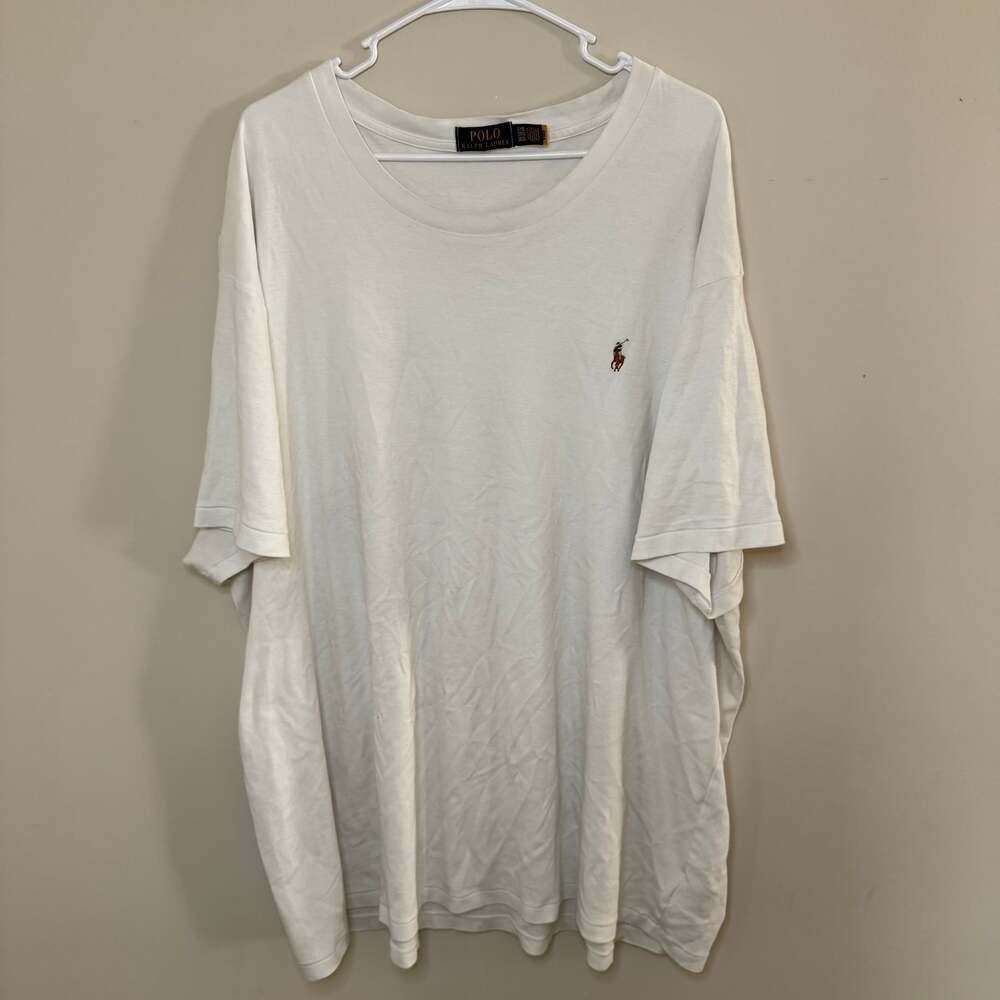 Ralph Lauren Polo Blue Tag White Crew Neck Shirt Size 3XL Big